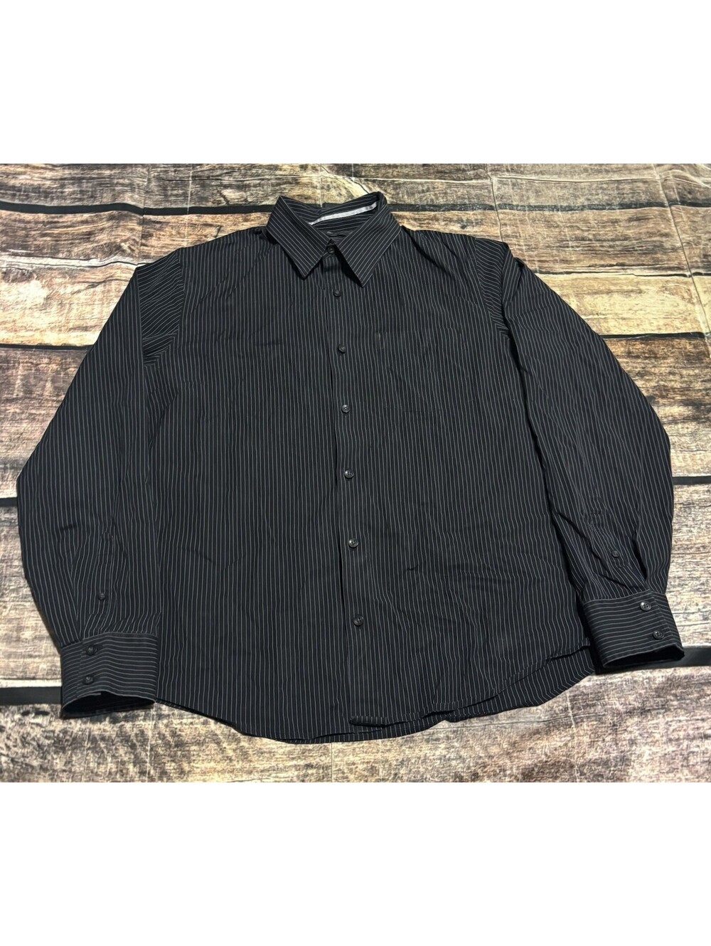 Club Monaco Shirt Mens Large Striped Button Down Cotton Stretch